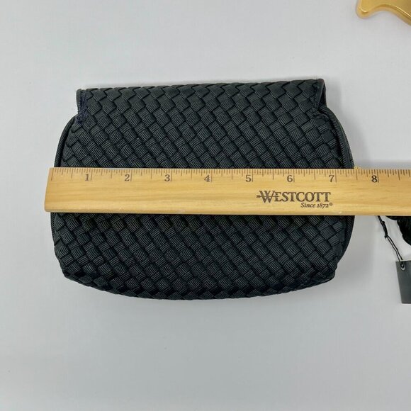 Sharif  Americana by Sharif  Elegant Black Woven Clutch with Tassel Pull - Picture 7 of 9